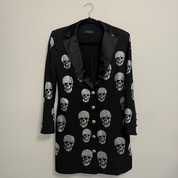 AKIRA Rhinestone Skull Blazer Dress - Picture 3 of 8